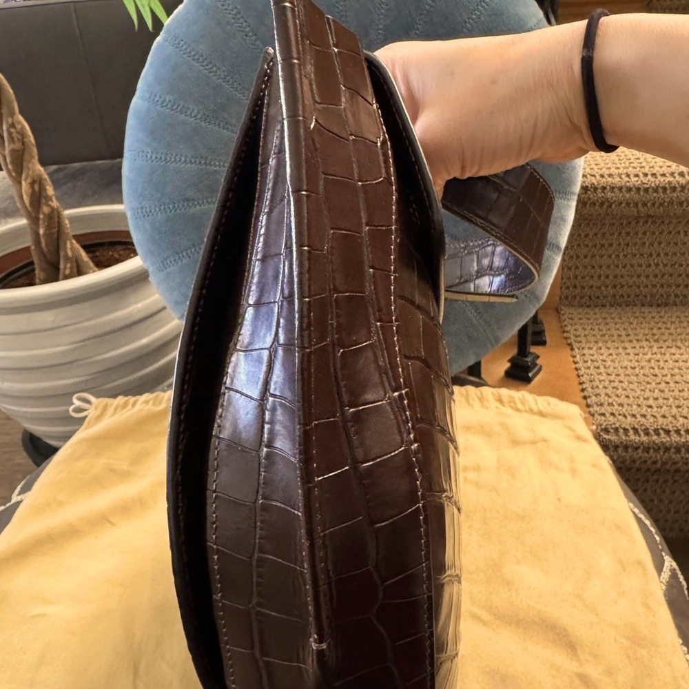 Wandler Hortensia Top Handle Bag Croc-embossed Brown Calfskin leather - Picture 9 of 11